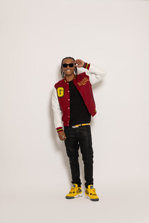 Burgundy GHU Letterman Jacket