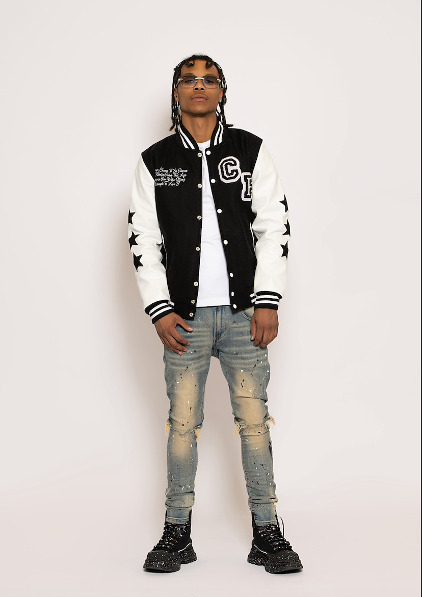 Black/White Chosen-Few Varsity Jacket