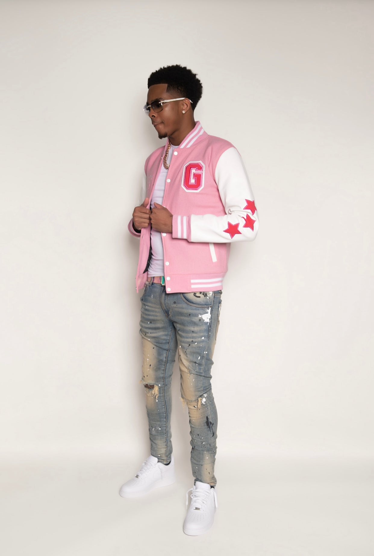 Pink GrindHard University Letterman